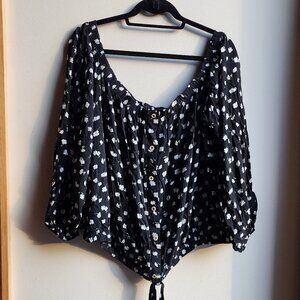 Rue+ Plus Size Floral Crop Top Size 4X